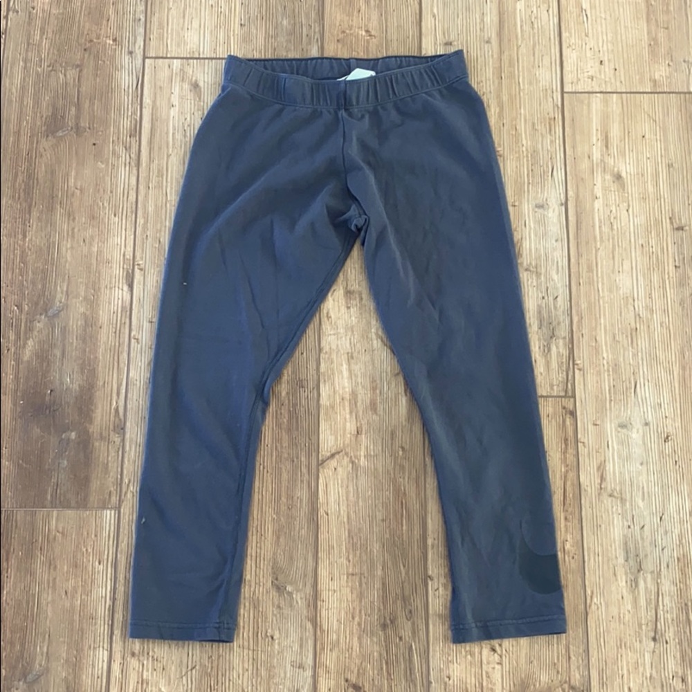 Gray Cotton Crop Legging